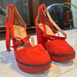 Free People Remi platform suede heel